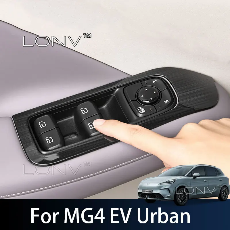 For MG4 EV Urban 2026 2027 2028 Car Door Window Lift Switch Button Panel Decoration Cover Trim Interior Stickers Accessories