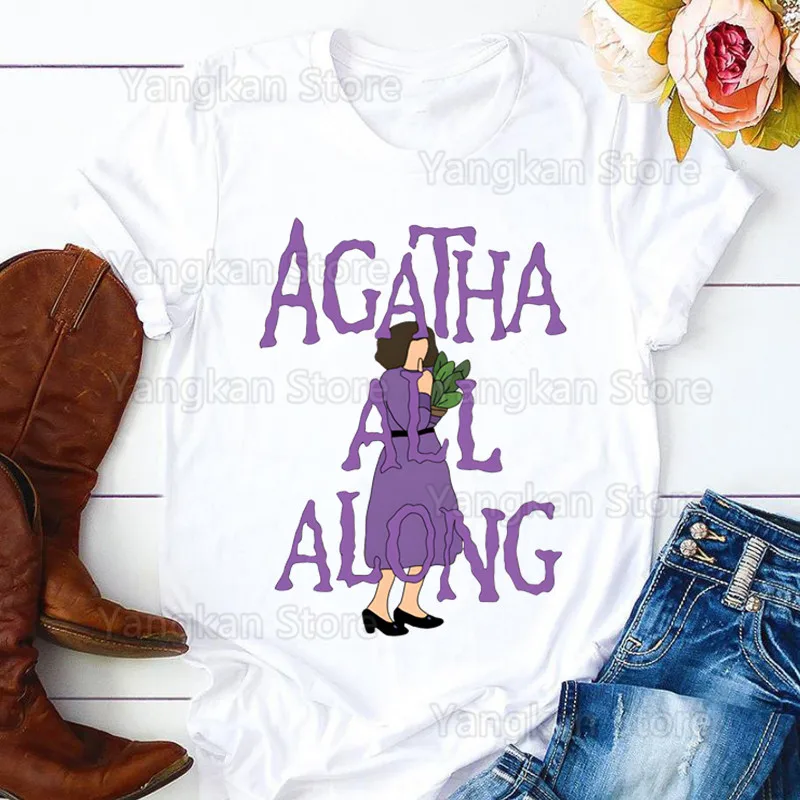 Agatha All Along T Shirt Women 90s Graphic T-shirt Harajuku Tops Tee Cute Short Sleeve Tshirt Female Tshirts