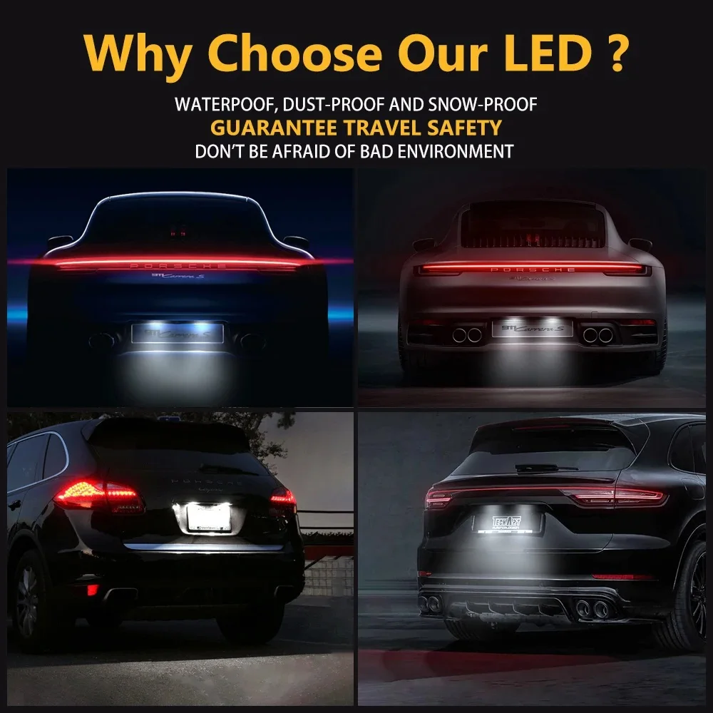 2x Canbus No error LED License Plate lights for Audi A4 A5 8T Q5 8R TT 8J RS5 8T Skoda Fabia MK2 Superb B6 Yeti car styling