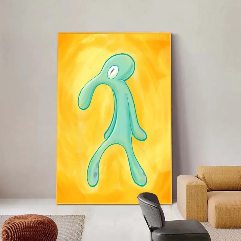 رسومات كرتونية مضحكة ، لوحة قماشية ، ملصق ، غرفة معيشة شمالية ، ديكور منزلي ، صورة ، معرض جريء وصرير #3