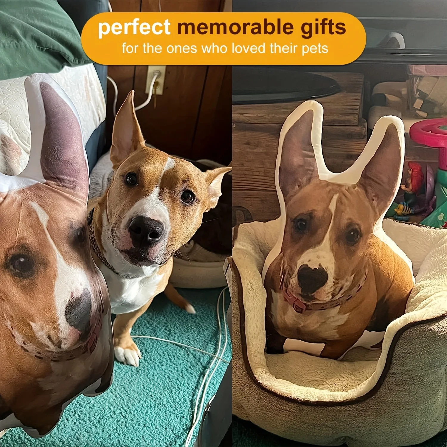 Customizable 3D Double-Sided Printed Pet Cushions, DIY Accessories of Any Size, Plush Material, Perfect for Thanksgiving view 6