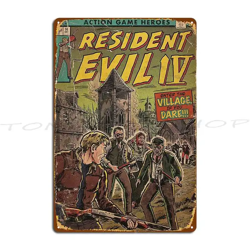 Nter The Village&Quot; Art Comic Cover Metal Sign Wall Mural Cinema Create Plaques Personalized  Tin Sign Poster