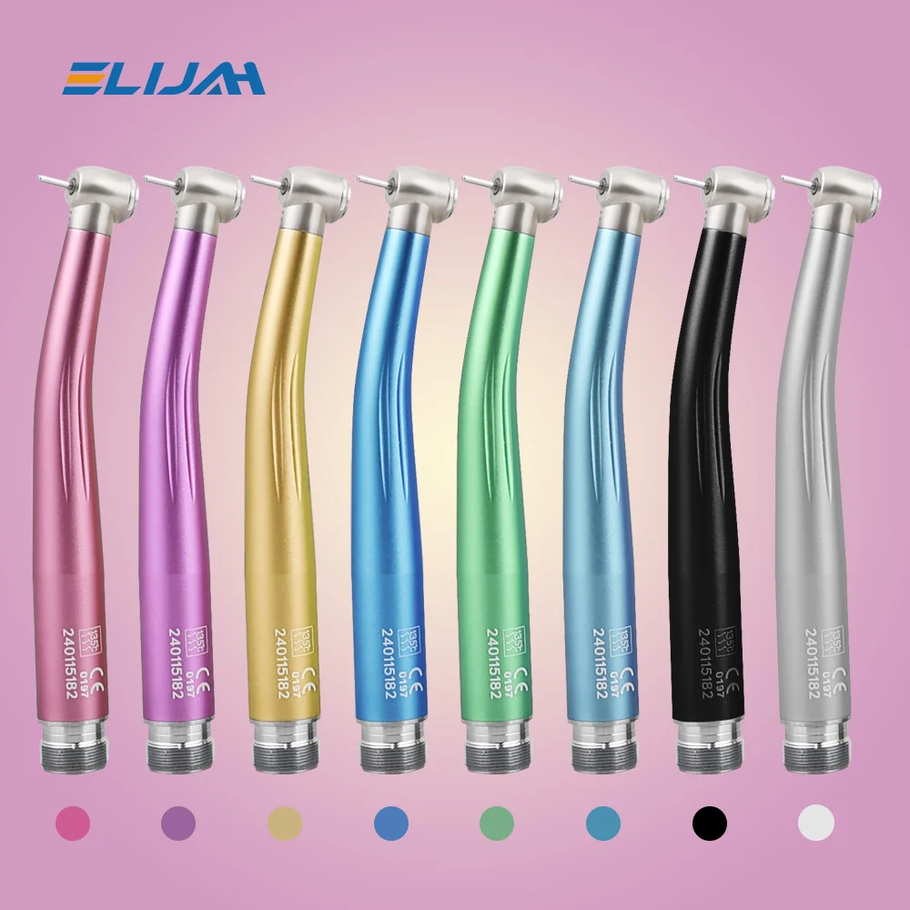 Colorful Standard Head Push Button Dental High Speed Handpiece 2/4 Holes Single Water Spray Air Turbine Dentistry Tool