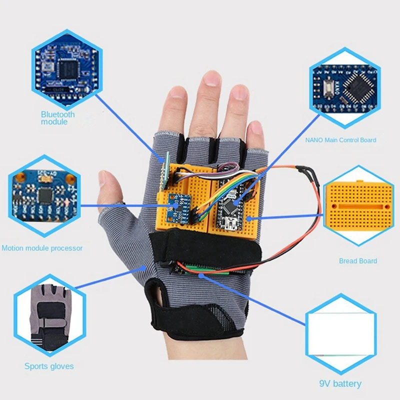 

FBIL-Suitable for Programming Gloves Kit Sports Gloves Smart Gloves Gesture Control Wireless Bluetooth Gloves Control Kit