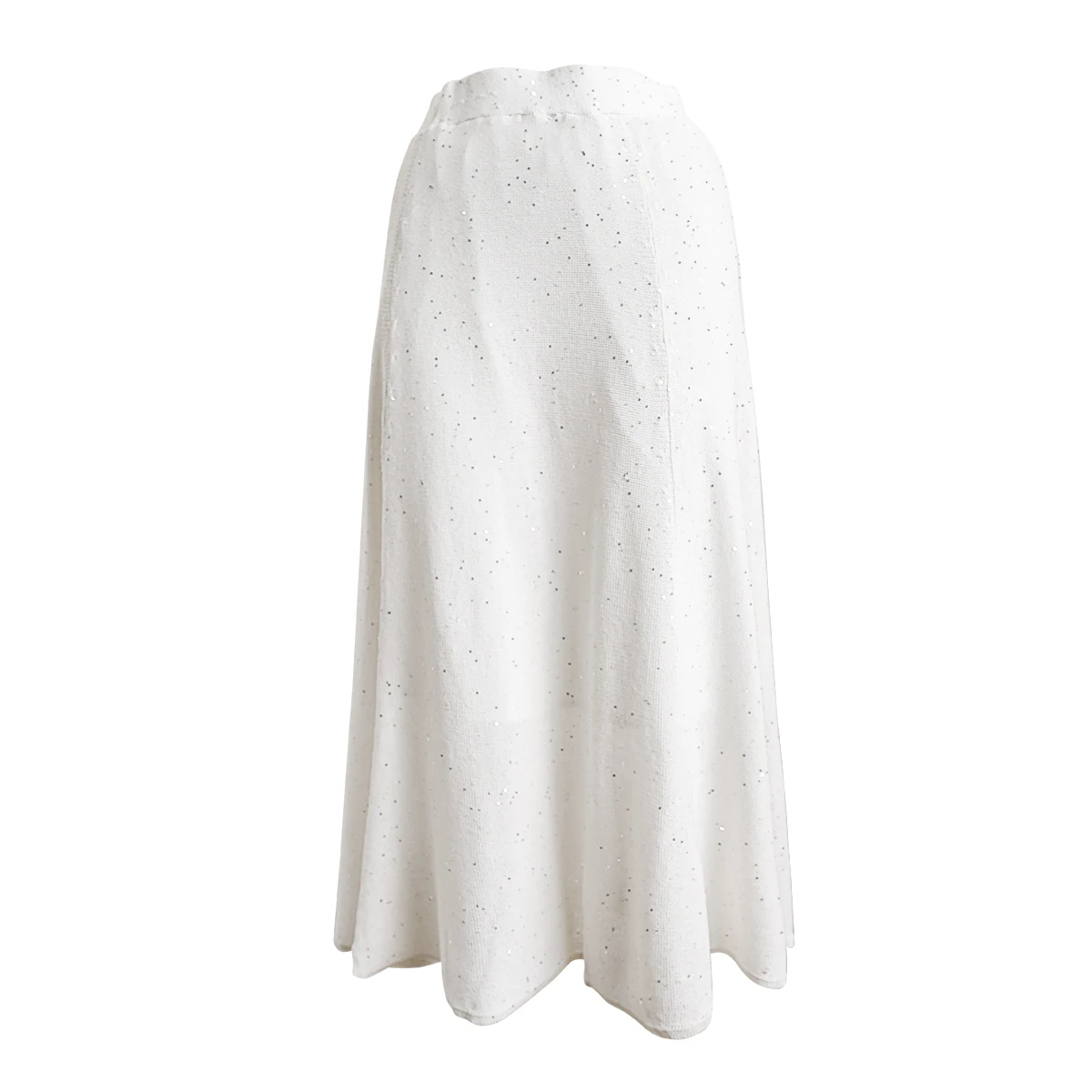 BC615 haute qualité luxe femmes vêtements dames vêtements tricoté paillettes soie lin a-ligne jupes