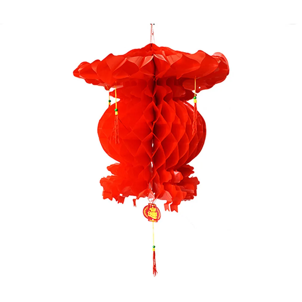 

10 Pcs Lantern Rainproof Sun Protection Asian Hanging Lanterns Chinese New Year Celebration Paper Lamp Outdoor Red