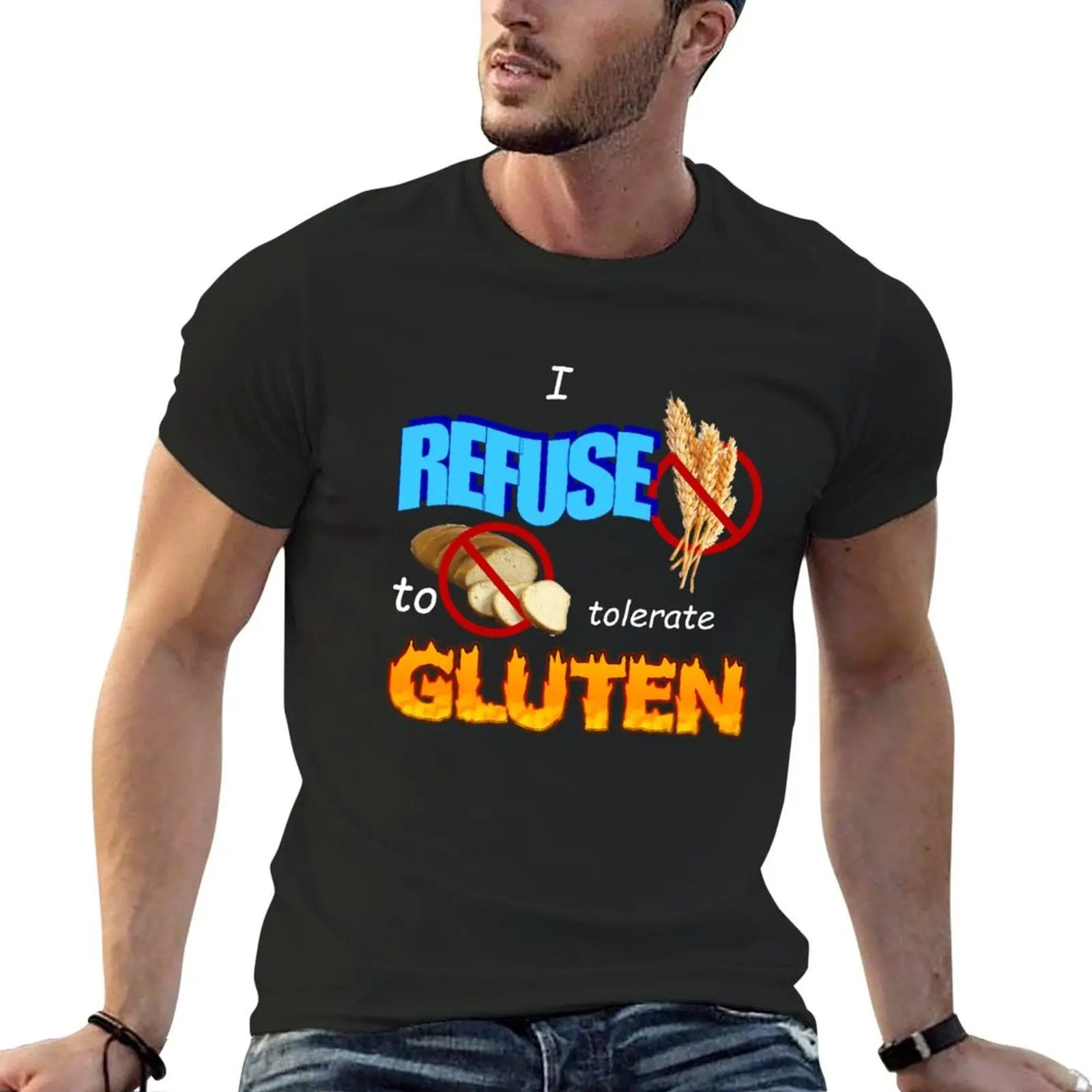 New I Refuse to Tolerate Gluten Meme T-Shirt cute tops blank t shirts fruit of the loom mens t shirts