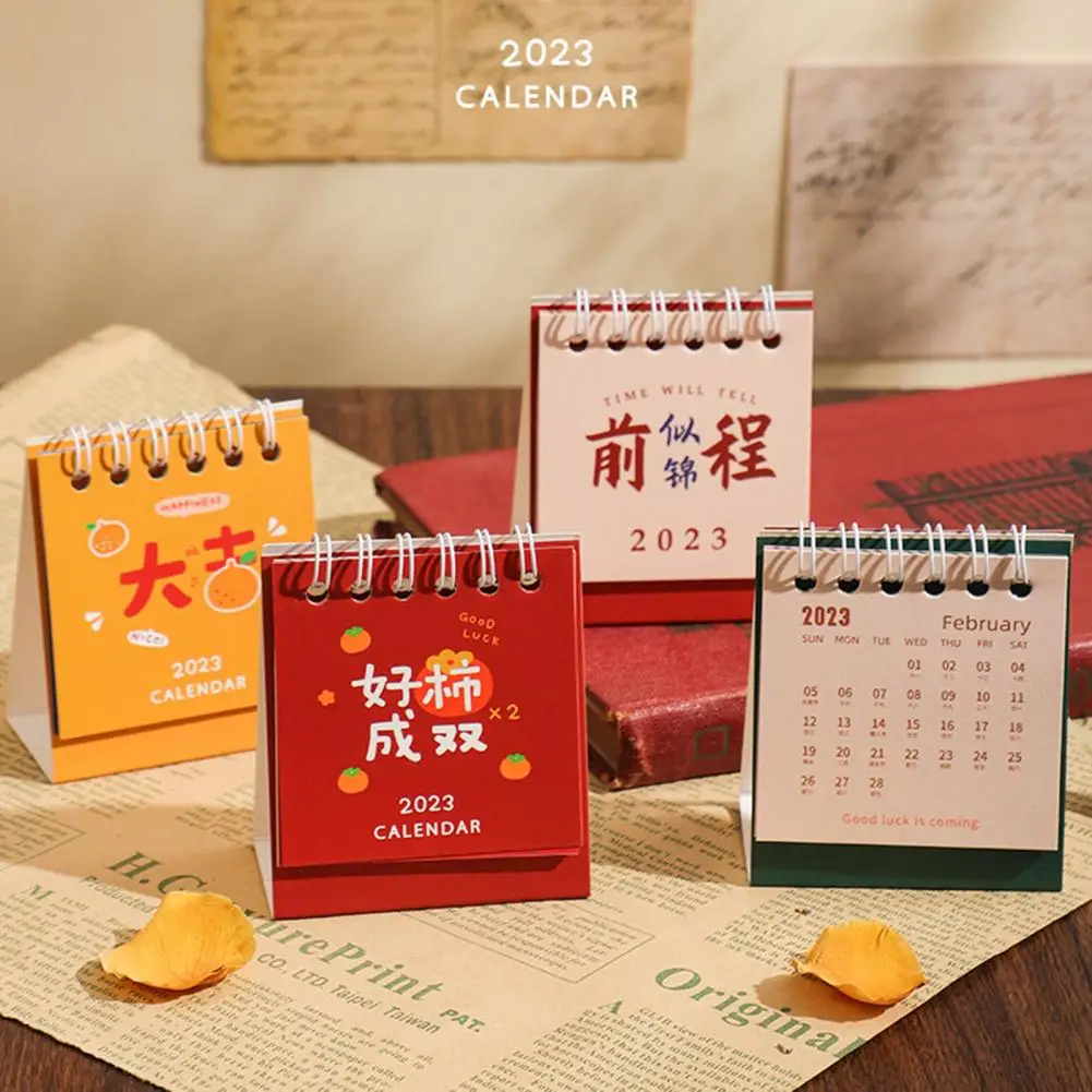 耐久性のあるミニデスクカレンダーは、厚くて2023個のミニスタンドアップテーブルカレンダー紙2023カレンダー (オフィス用) に適しています