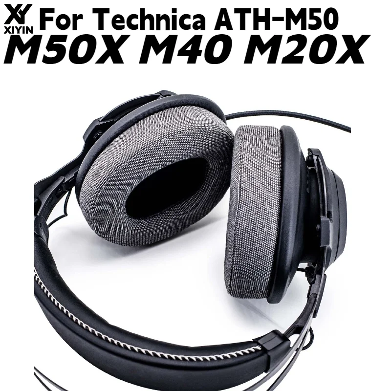 Audio Technica Headphone Ath-M50X - Replacement Linen‑Ash Memory‑Foam Ear Pads Earmuff