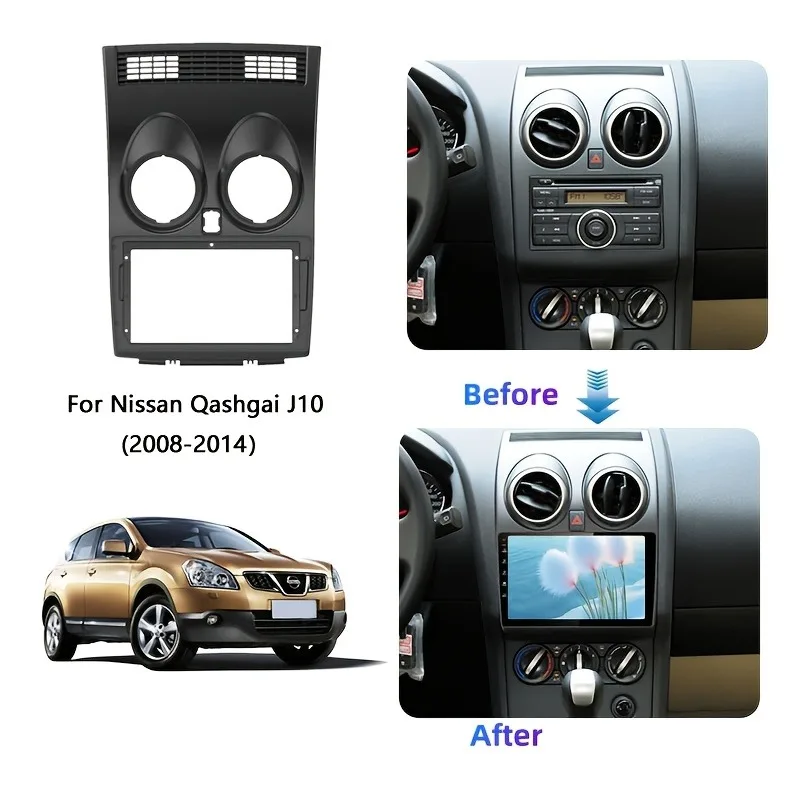 

Car Frame Fascia for Nissan Qashqai 2008-2014 2 DIN Car DVD Frame - 22.86 cm Touchscreen Audio Dash Trim Kit Frame Panel