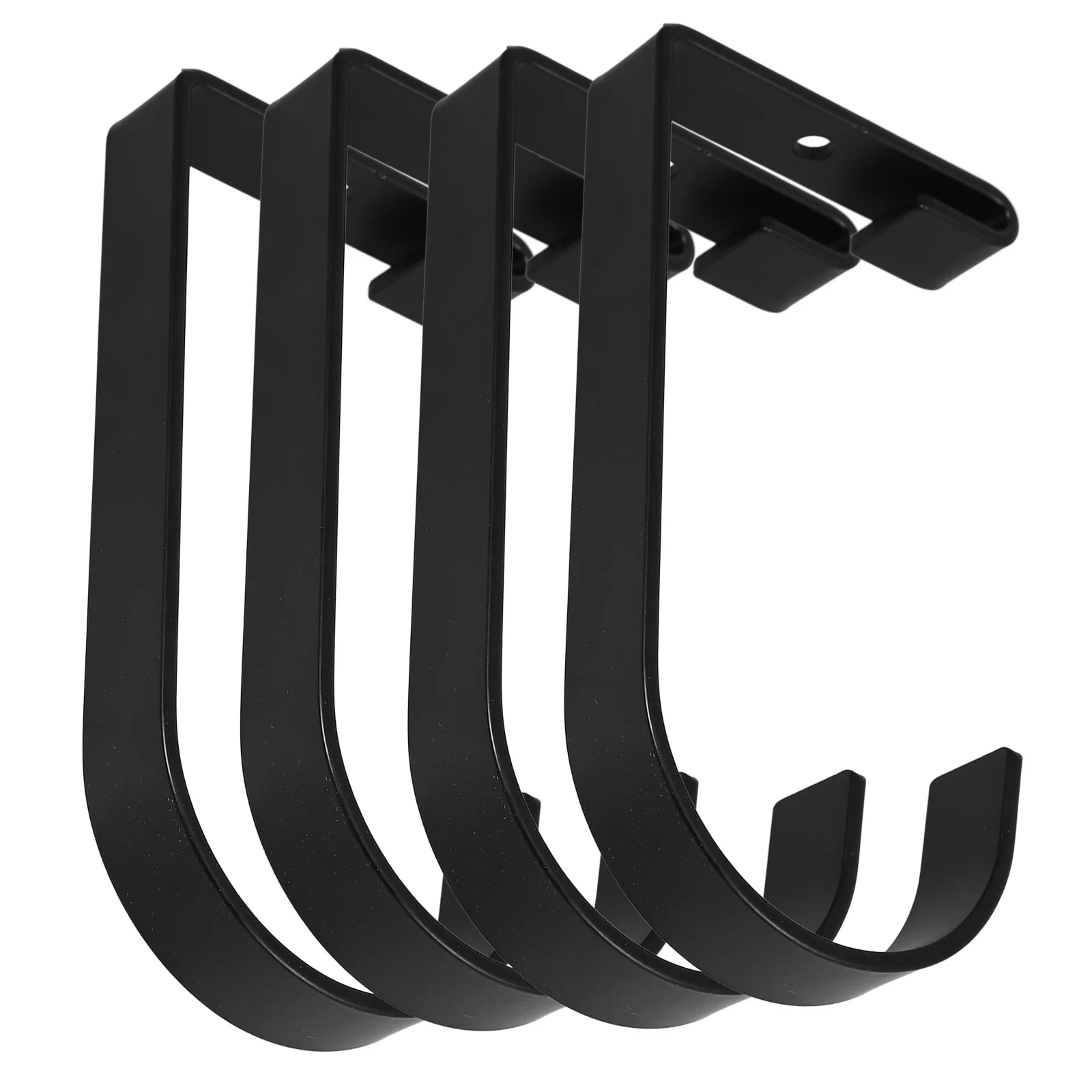 

4 Pcs Storage Hook Accessories Black Heavy Duty Bike Hooks Garage Wall Ceiling Shelves Wreath Steel ShelvingHooks Hanging