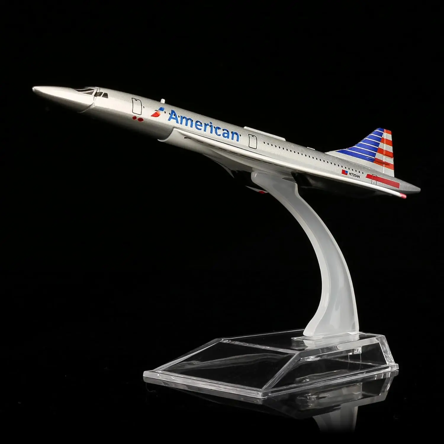 

16cm American Concorde Diecast Metal Airplane Model Toy Kit with Stand Mini Airplane Creative Decoration For Collection Display