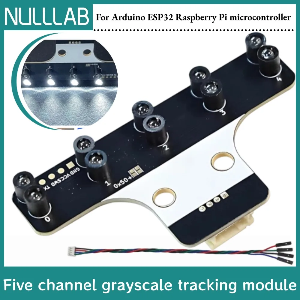 

High‑Precision 5‑Way Grayscale Line Following Module I2C Bus Communication Anti‑Interference Shielding Design for Intelligent
