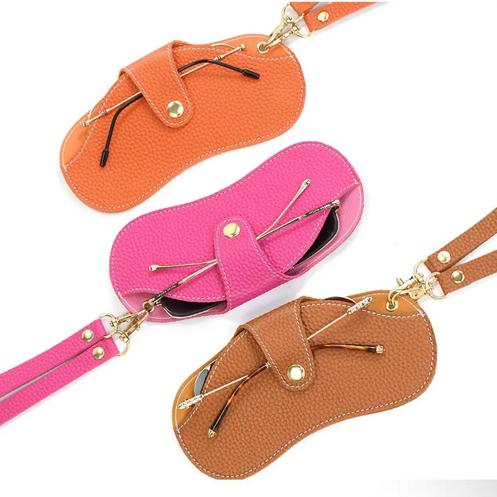 

Storege Case Female Hanging Neck Wrist Sunglasses Case Eyewear Protector Sunglasses Pouch PU Leather Glasses Case Eyewear Pouch