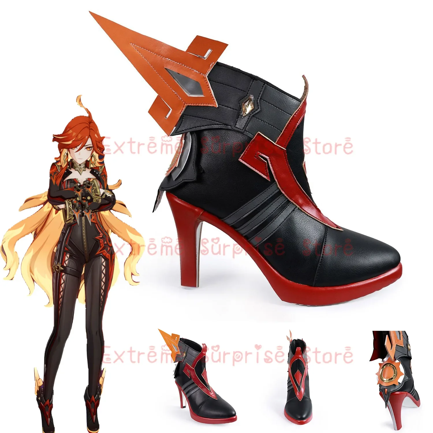 

Cosplay36-43 Size IN STOCK Mavuika Cosplay Shoes Genshin Impact Mavuika Cosplay High Heels Mavuika Cosplay Shoes Prop