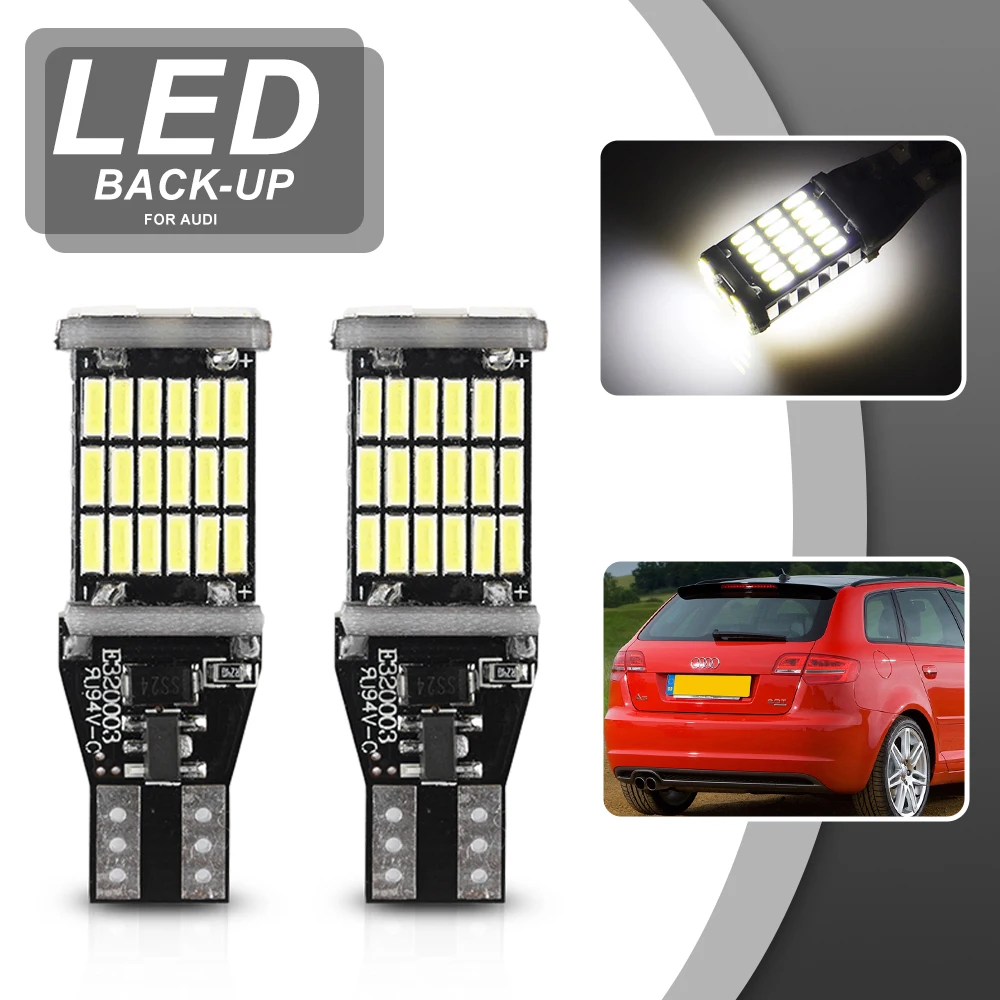 For Audi A3 8P 8PA 8P7 Sportback Convertible 04-13 T15 W16W Error Free Led Backup Reverse Light Bulbs