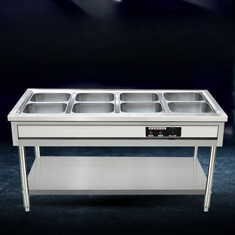

Stainless steel commercial electric heating and insulation sales table 4 、 6 、8 、10 grids sales table fast food