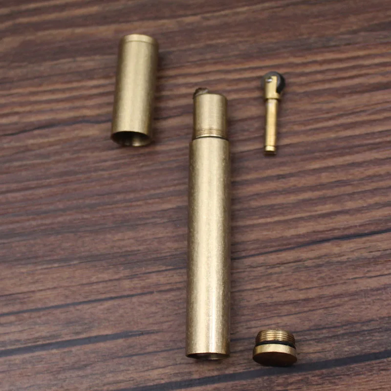 Portable Slim kerosenes lighter Full brass Refillable Oil Lighter Fine Fuel Cigarette Lighter