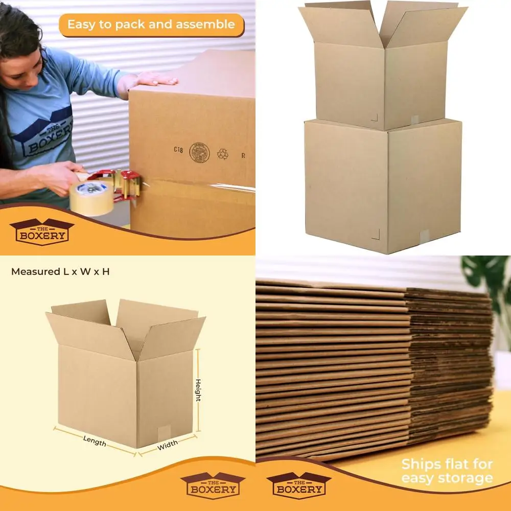 Caixas de Papelão Corrugado Marrom 20x16x8 Polegadas, Pacote com 25 - Resistentes, Ecológicas, Recicláveis, Fabricadas nos EUA para Envio e Embalagem