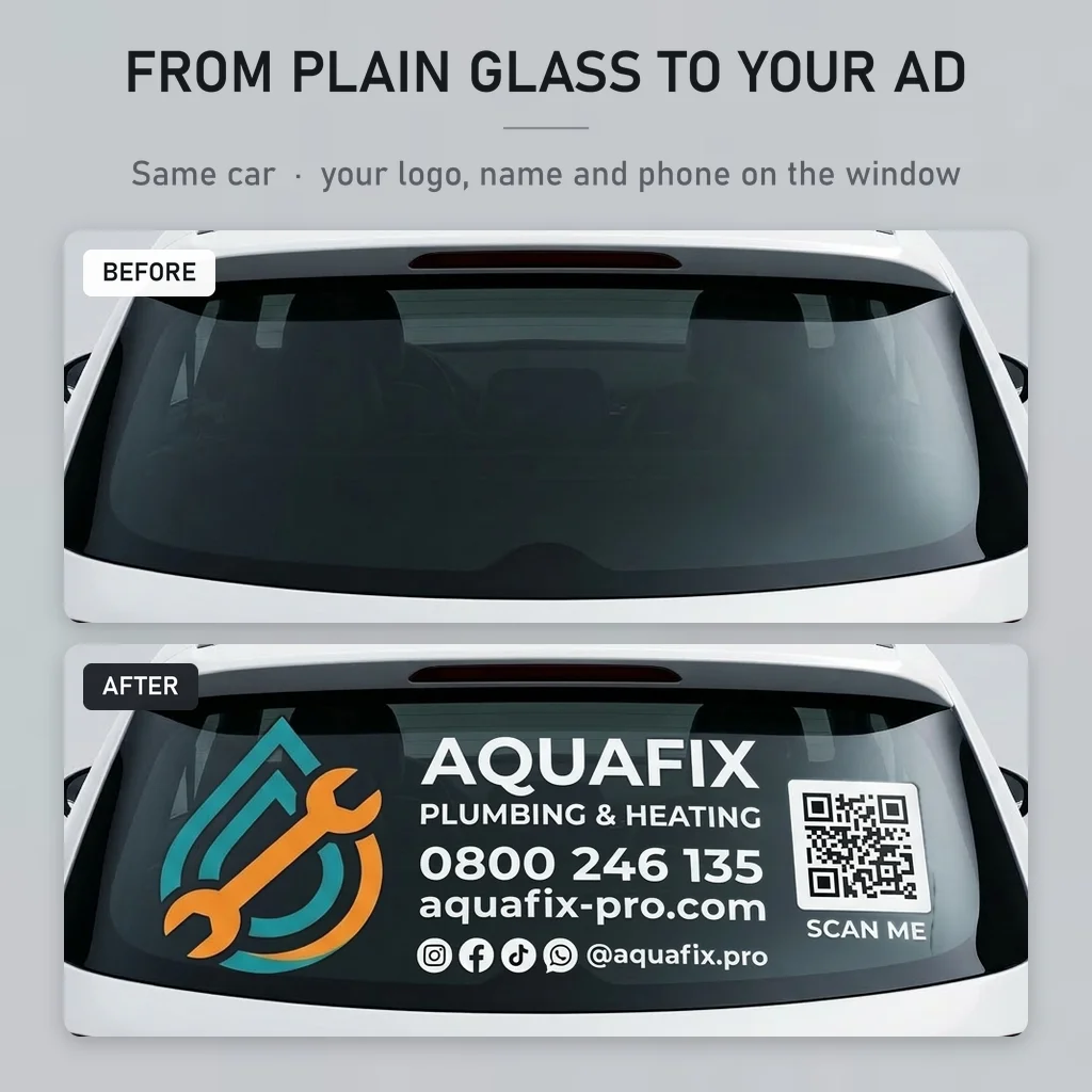 Custom Business Logo Vinyl Sticker – Professional Large Decal for Commercial Vans & Trucks, Weatherproof PVC, Free Preview