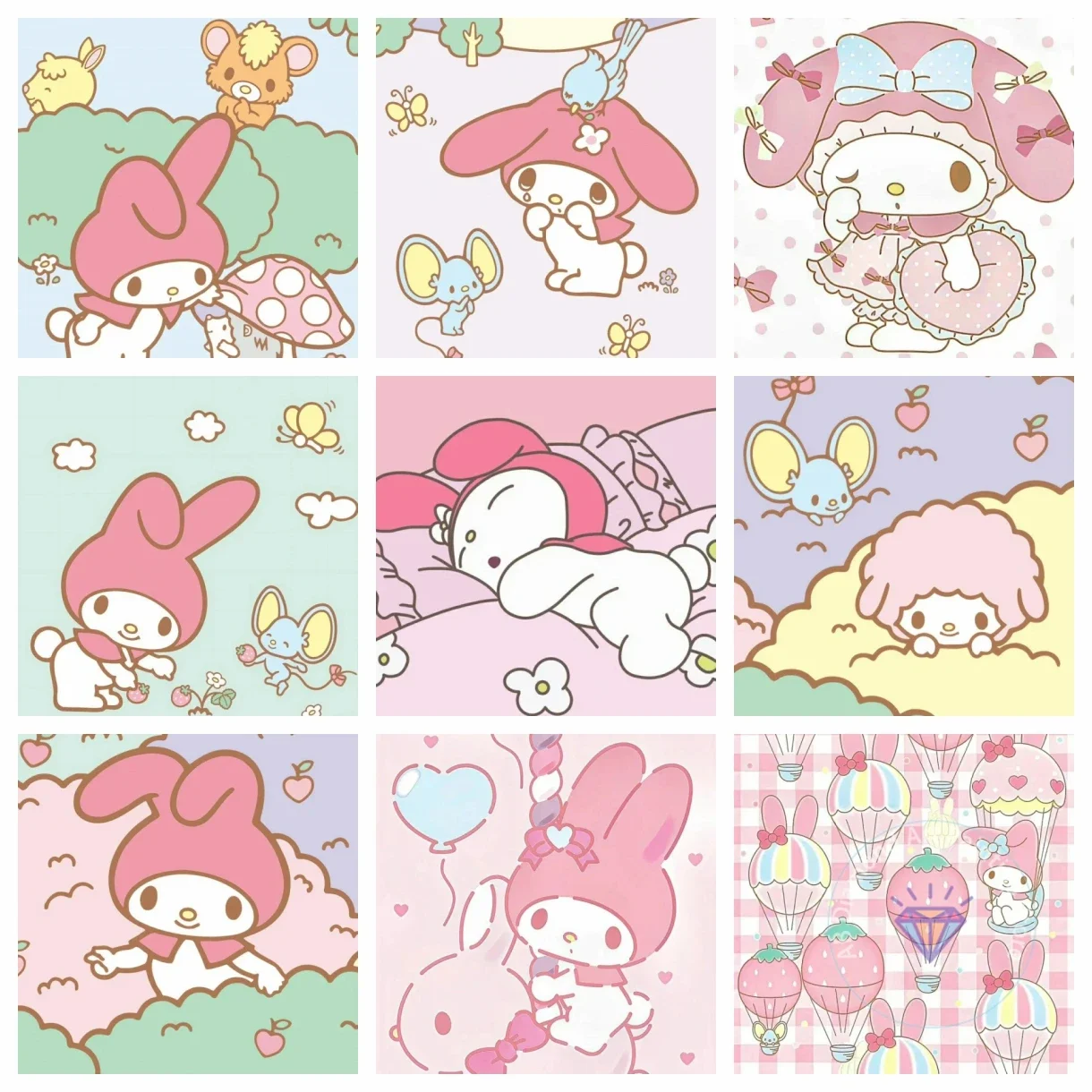 Sanrio New Cute My Melody AB Diamond Painting Mosaic Diamond Embroidery 5D DIY Home Decoration Children's Gift