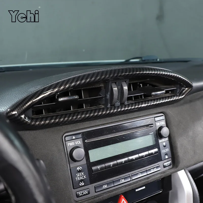 

For Toyota 86 Subaru BRZ 2012-2020 ABS Carbon Fiber Car Air Conditioning Outlet Frame Trim Strip Interior Trim Accessories