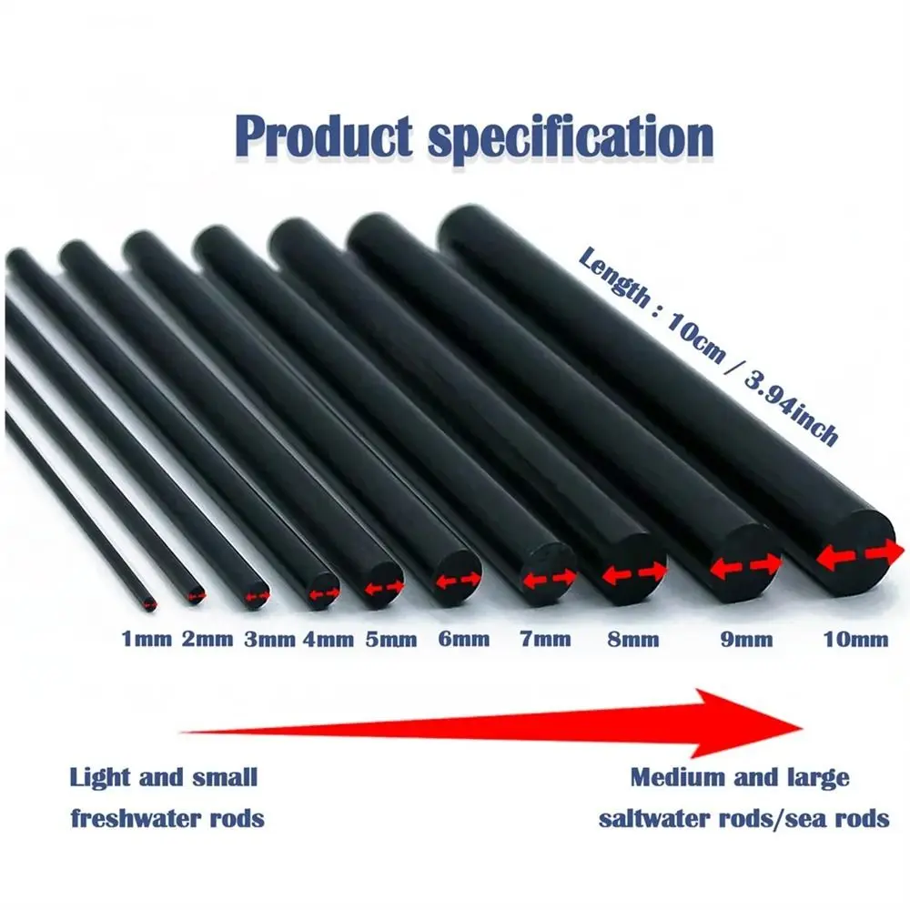 High Strength Carbon Fiber Sticks Wrapping Thread Light Weight Fishing Rod Repair Kit Solid 1mm~10mm Fishing Pole Building Kit