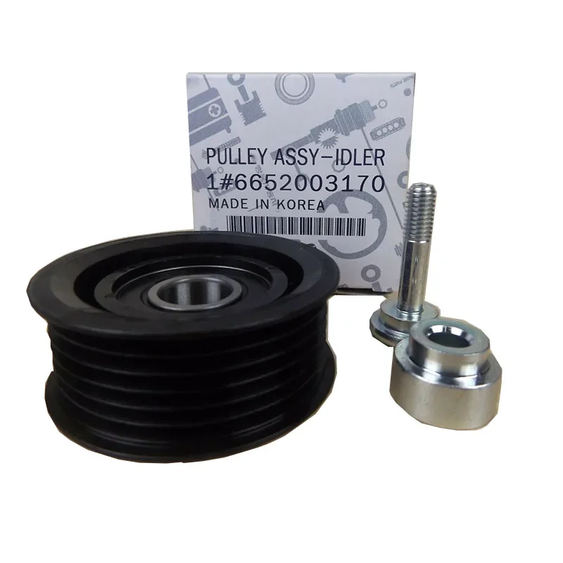 NBJKATO nueva polea tensora de correa de motor genuina 6652003170 para Ssangyong Actyon 2.0L 2005-2006 Rexton 2.7L MB100 MB140