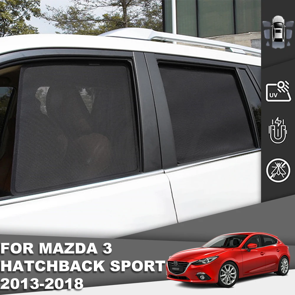 

For Mazda 3 Hatchback BM 2013-2018 Magnetic Car Sunshade Shield Front Windshield Curtain Rear Side Baby Window Sun Shade Visor