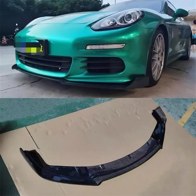 For Porsche Panamera 2014 2015 2016 2017 ReaI Carbon Fiber Front Bumper Lip Spoiler Kit