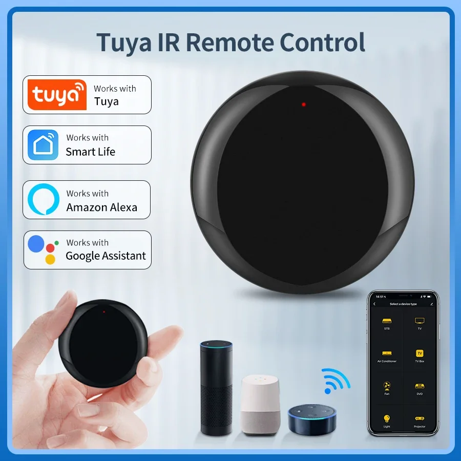 Tuya WiFi Smart IR Remote Control Universal Infrared Controller Smart Life For Air Conditioner TV Work With Alexa Google Home