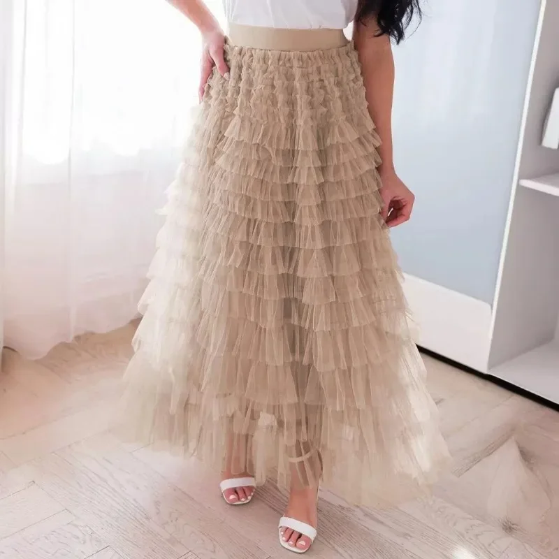 

Ruched 2024 Summer Beach Skirts Boho Vacation Women Fashion High Waist Sexy Femme Party Clubwear Wrinkled Pleated Skirt