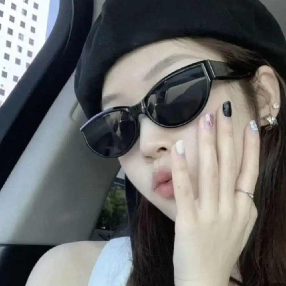 Nouvelle mode lunettes de soleil œil de chat été extérieur cadre ovale lunettes de soleil UV400 voyage rue Style elliptique lunettes carrées femmes hommes