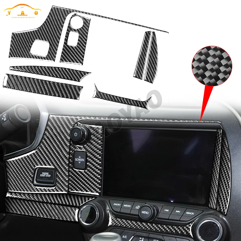 

Carbon Fiber For Corvette C7 2014-2019 Central Control Display Button Panel Decorative Sticker