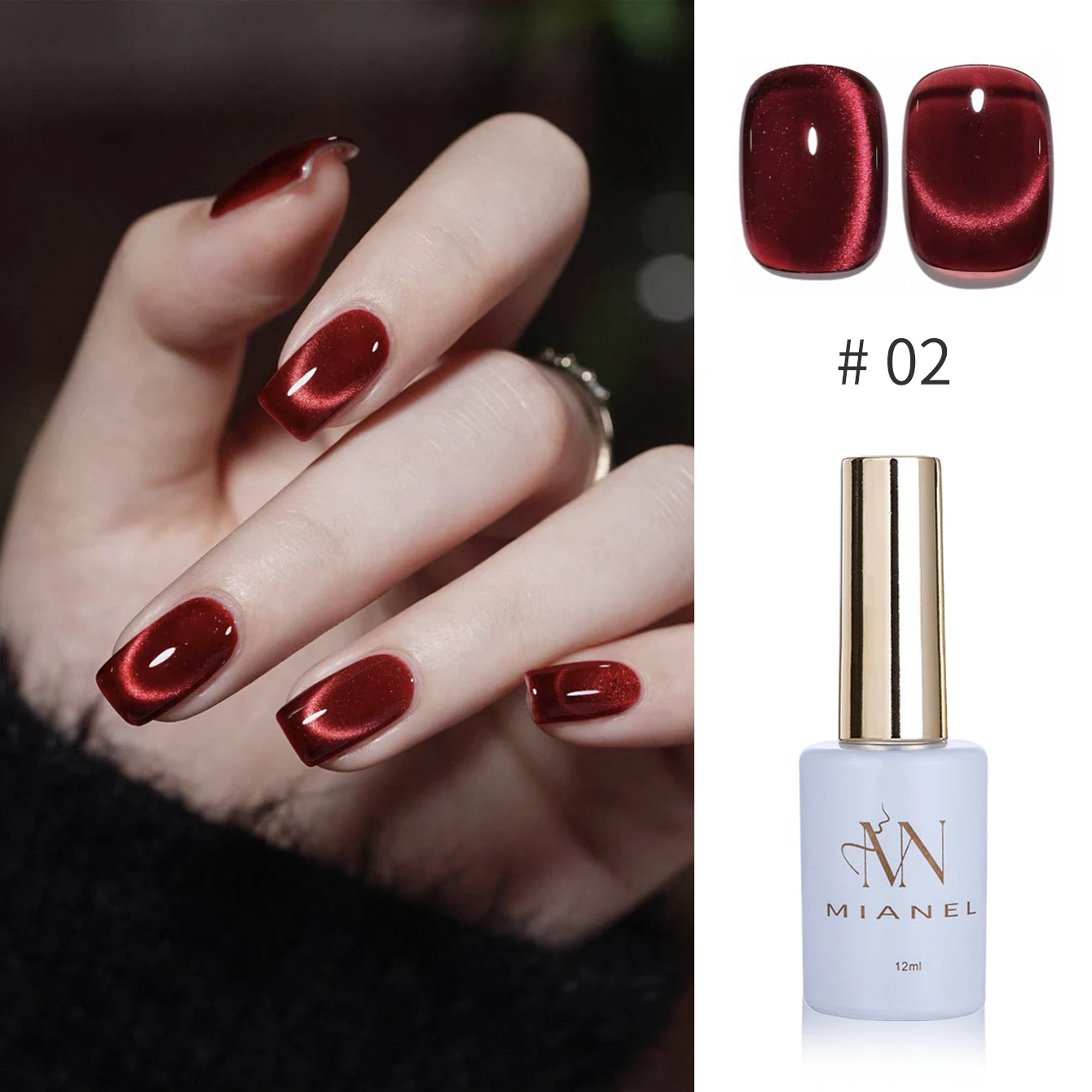 12ML 1PCS Rot Edelstein Glas Perle Mondlicht Katze Auge Gel Nagellack Herbst Bleaching Nagel Kleber UV licht Nägel Nagel Kunst