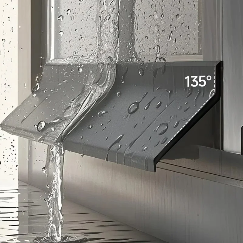    Fensterbank-Wasserbarriere Biegbarer Tür-Regenschutz Selbstklebender Tür-Regenschutz Wasserdichte Fensterkanten-Abdichtung