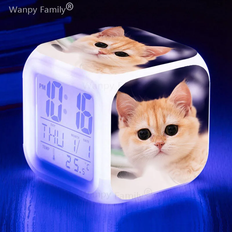 Милый питомец, кошка, детские подарки, многофункциональные светящиеся электронные часы, светящиеся часы, будильник, часы Милый питомец, кошка, детские подарки, многофункциональные светящиеся электронные часы, светящиеся часы, будильник, часы
