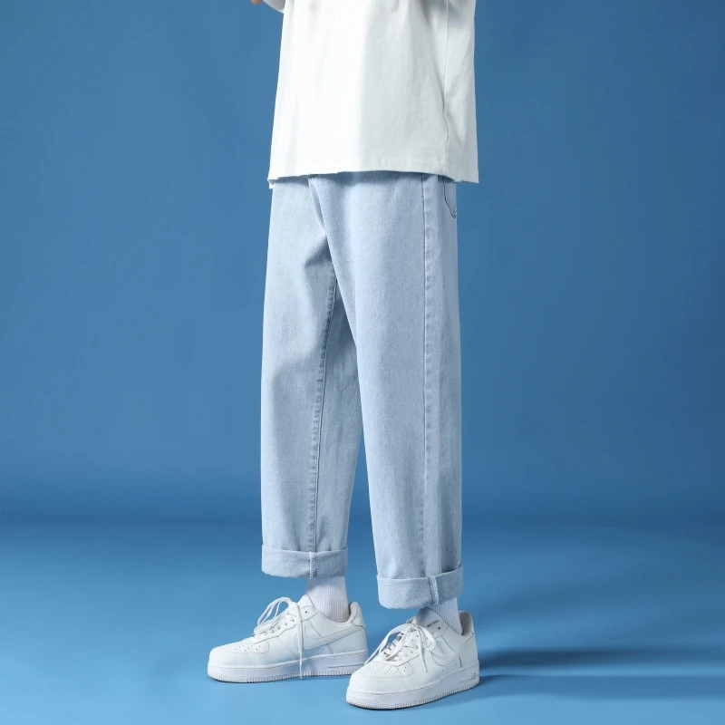 CAAYU-Jean Baggy Décontracté pour Homme, Streetwear Japonais, Mode Hip Hop, Jambes Larges, FJCouple, Pantalon Noir et Bleu, 2023