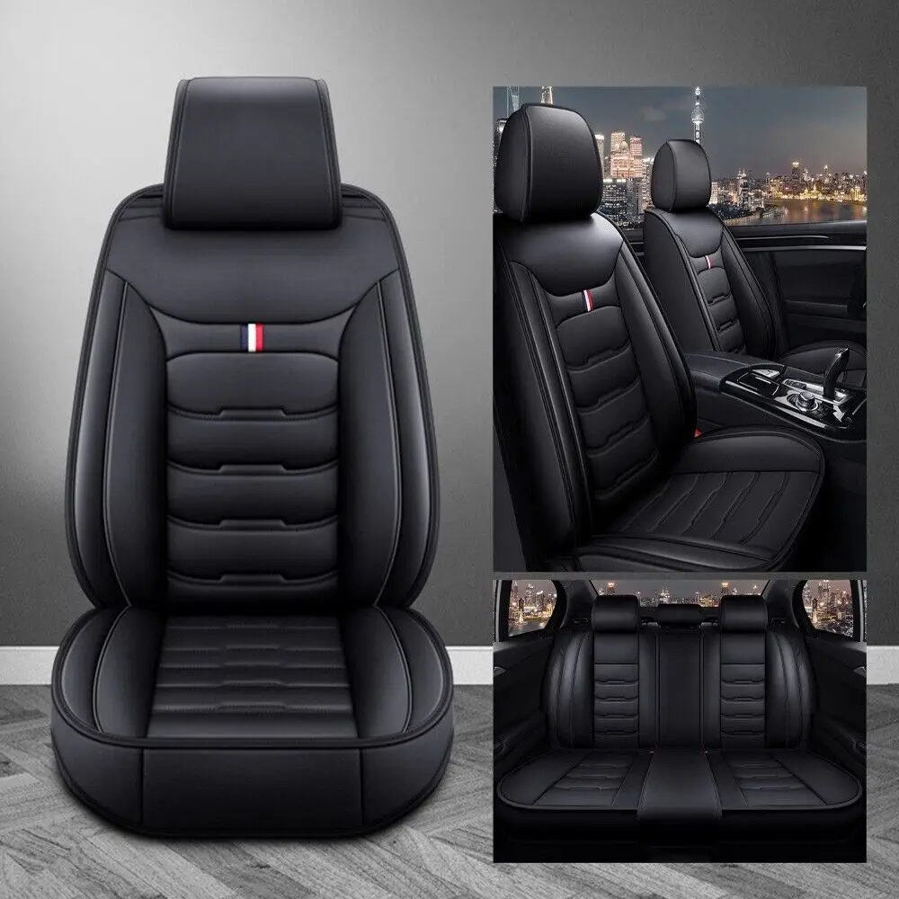 For Toyota Car Seat Cover 5-Seat Full Set Deluxe Leather Front & Rear Protectors