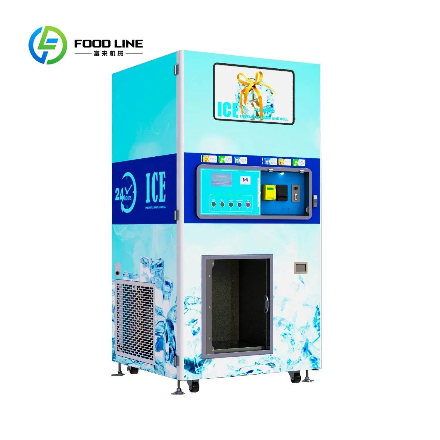 Customized Convenience Bag Ice Vending Machine Automatic Coin Operated High Capacity Stable Performance Outdoor Ice Equipment