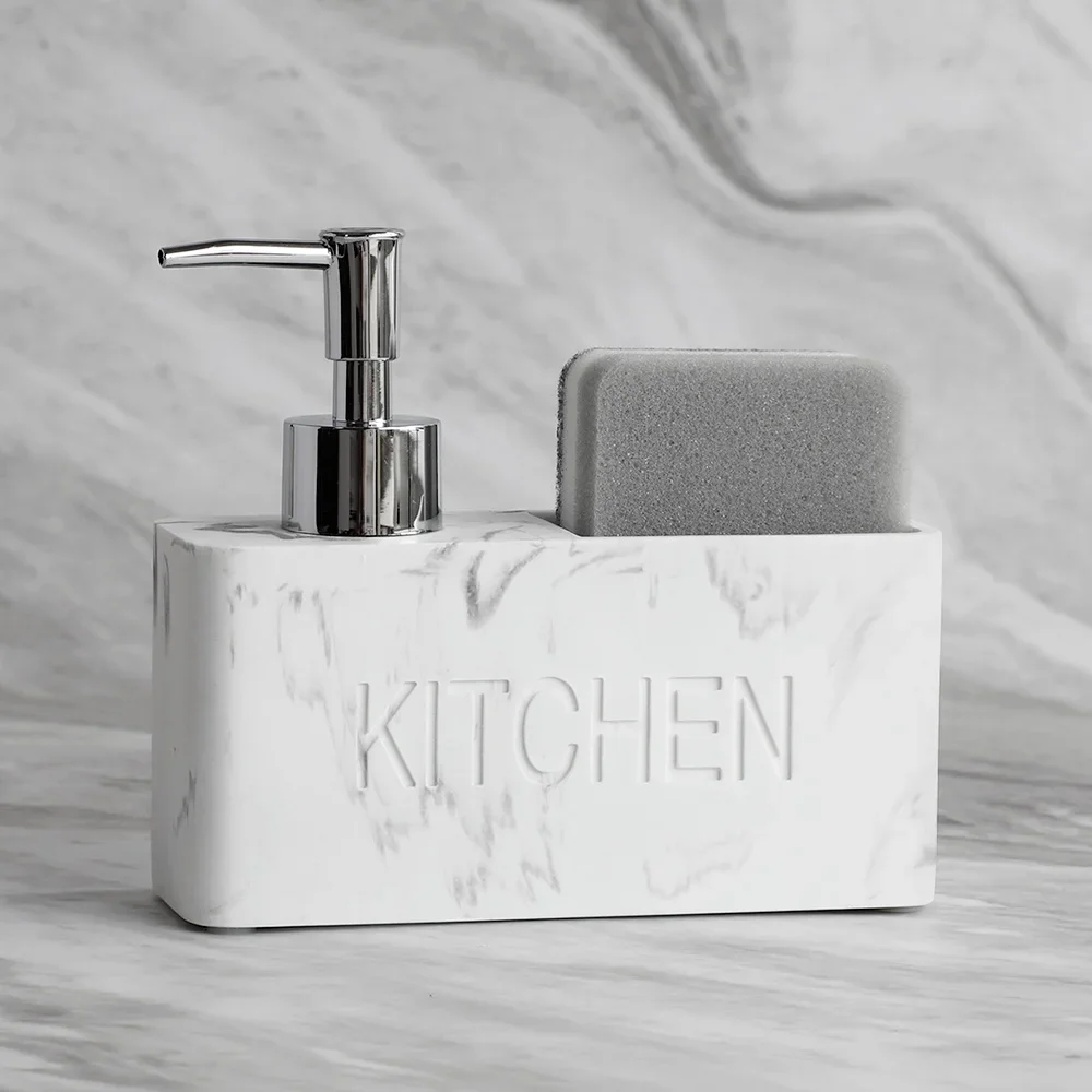 Modern kitchen accessories Soap Dispenser Set Liquid hand soap dispenser pump bottle brushes Holds and Stores Sponges Scrubbers