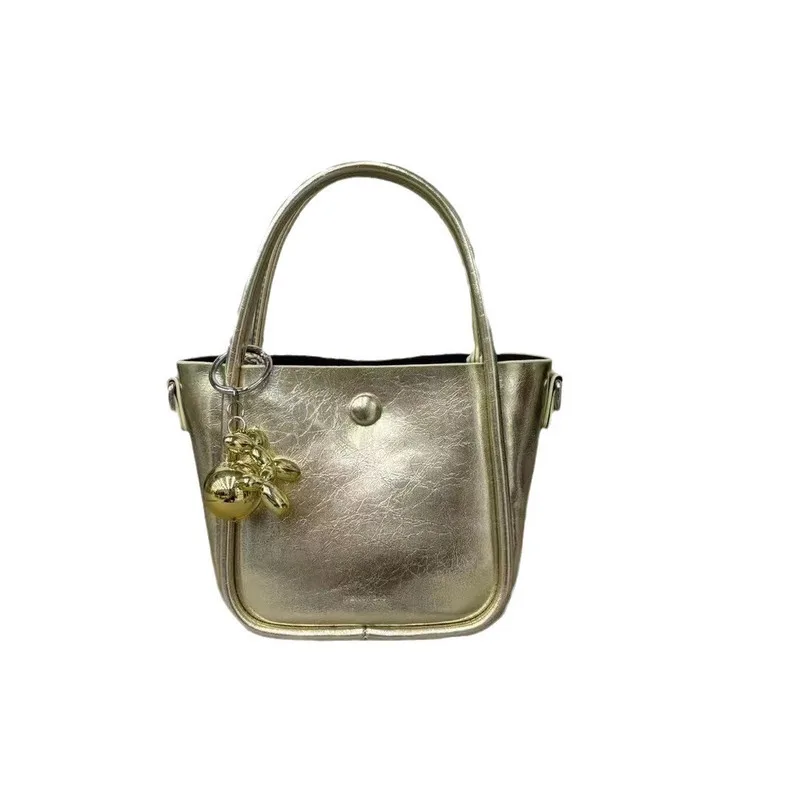 

KK 2024 New High end Gold and Silver Vegetable Basket Small Underarm Shoulder Women's Versatile Crossbody Bag top handle bags