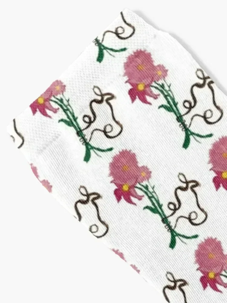 Pink Flower Socks funny gifts heated moving stockings summer Socks For Man Women's