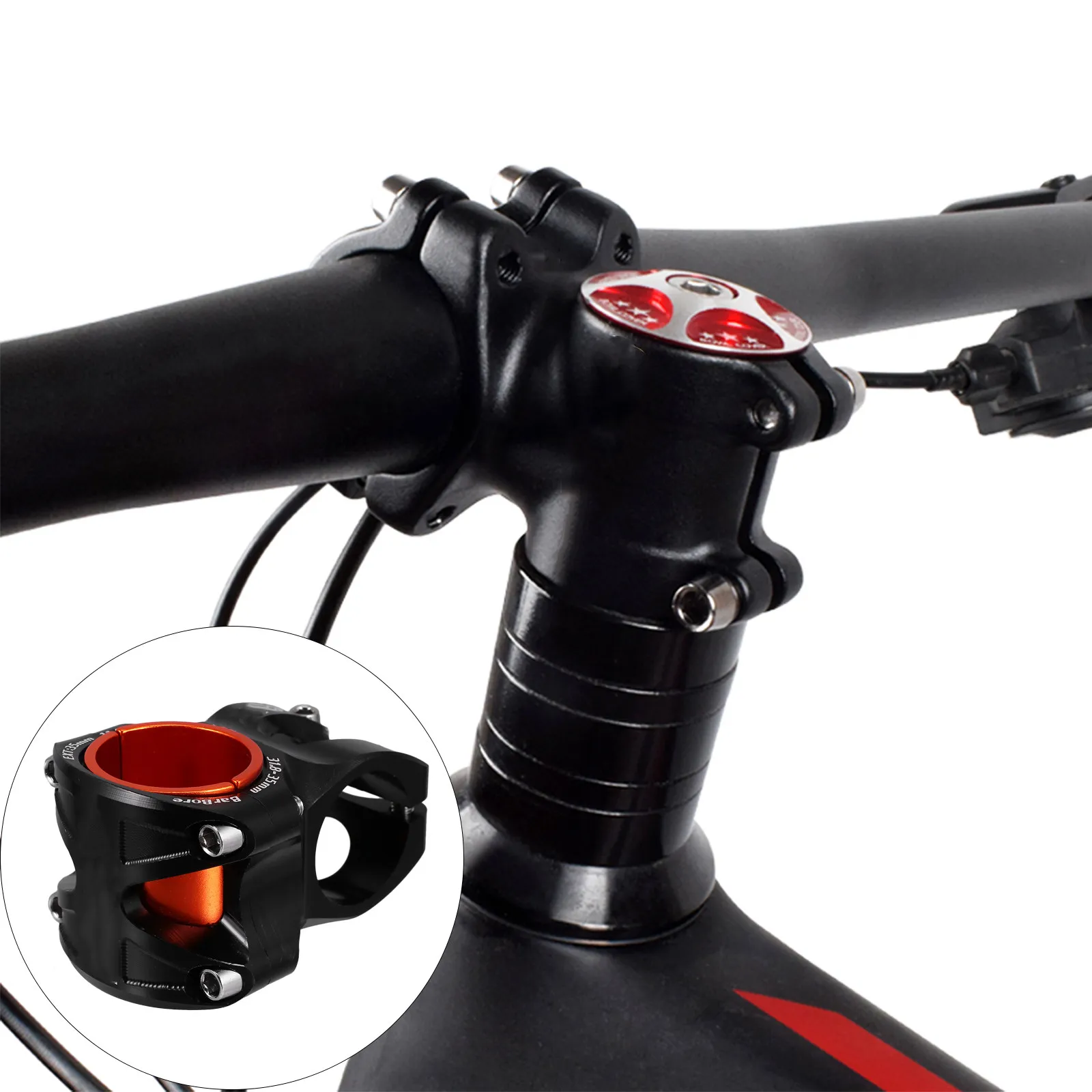 

Bike Handlebar Stem Riser Aluminium Alloy 45Mm Rise for Road Bike Easy Install Front Fork Stem Adjustable Handlebar Riser