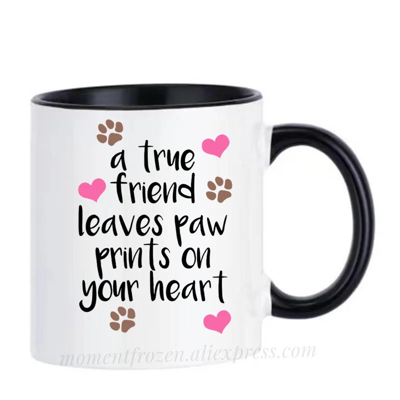 Paw Dog Cups for Best Friend Gifts, Caffeine, Cocoa, Cafe, Coffee, Tea, Mug, Decal Milk, Coffeeware, Teaware, Beer Drinkware