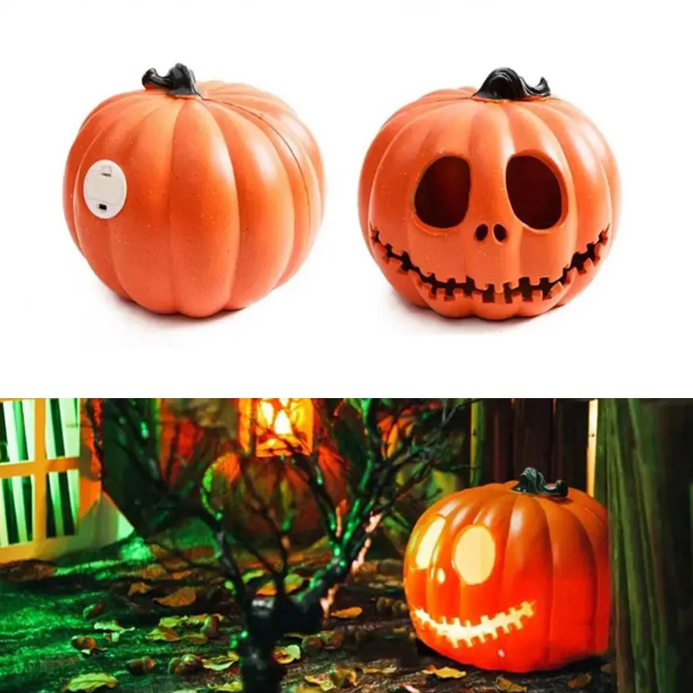 Halloween LED Pumpkin Lantern Decor Pumpkin Lamp Plastic Flashing Jack O Lantern Battery Operated Halloween Pumpkin Decorations