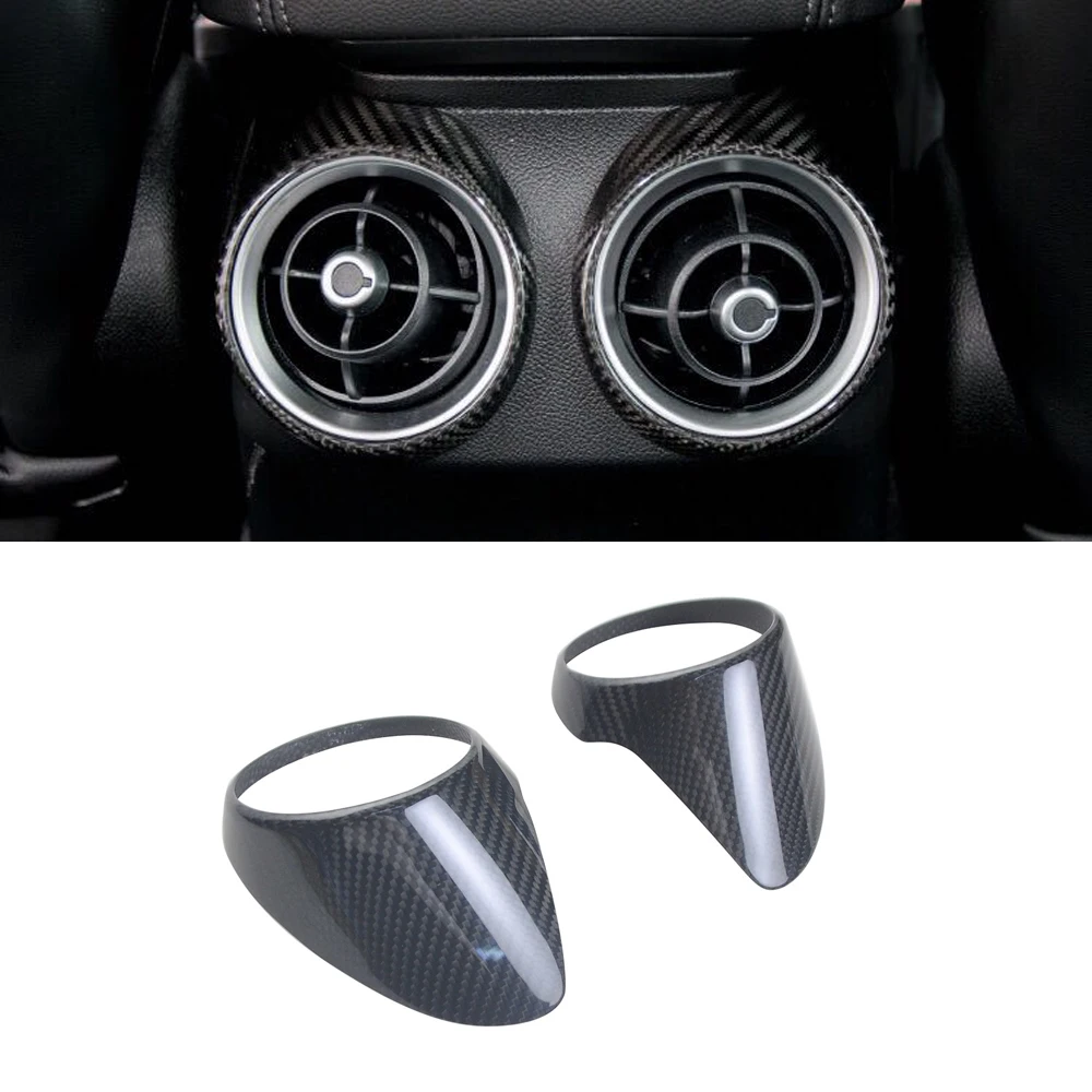 

Real Carbon Fiber Car Interior Rear Row Air Conditioning Vent Outlet Cover For Alfa Romeo Giulia 2017-2019