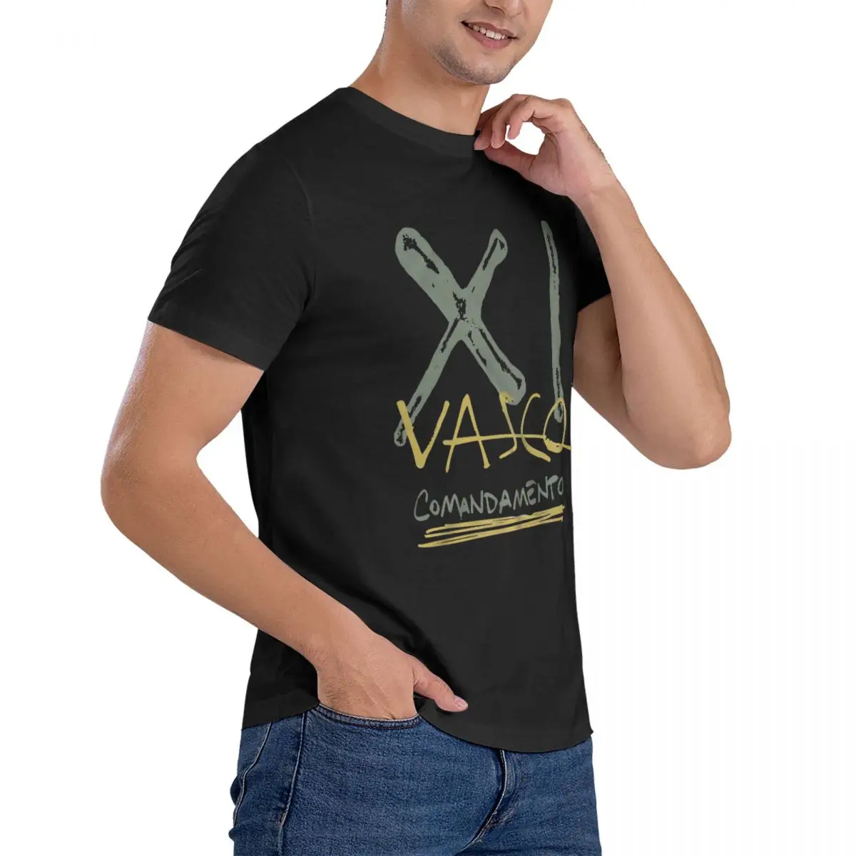 Novelty XI T-Shirt for Men O Neck Pure Cotton T Shirts Vasco Rossi Short Sleeve Tees Birthday Gift Clothes