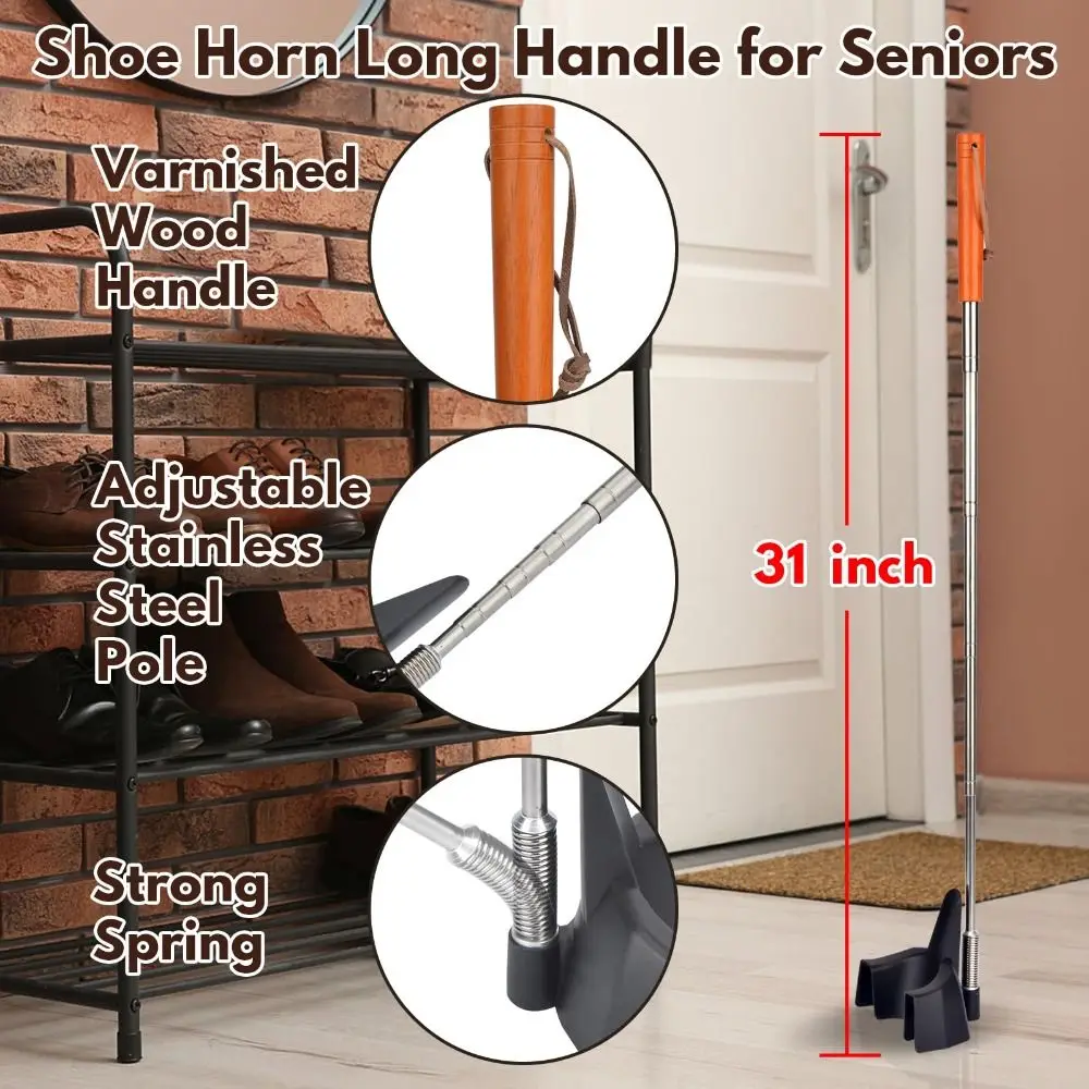 New Portable Shoe Horn Long Handle Home Extended Foot Shoe Funnel Flexible Professional Shoehorns for Men/Women