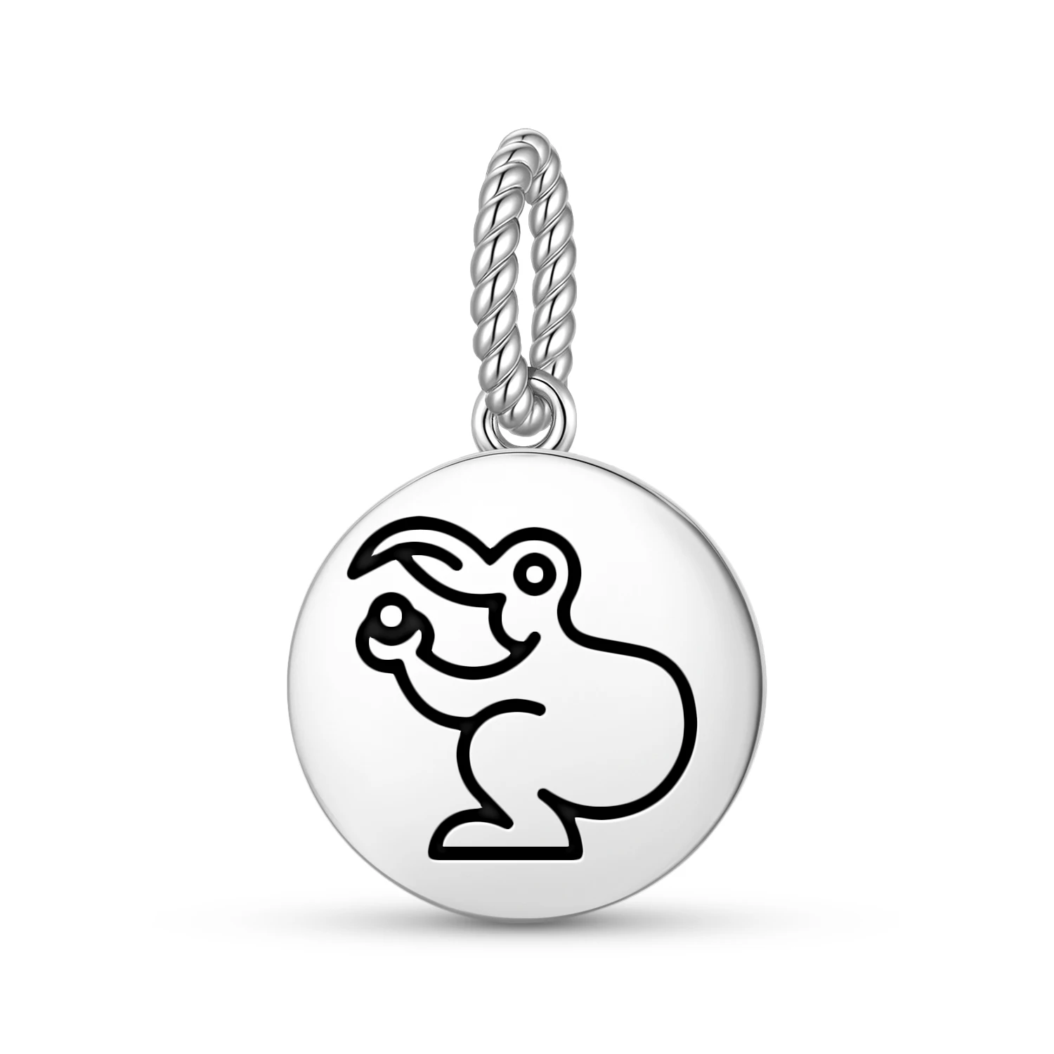 Colgante de Plata de Ley 925 con Símbolo de Moái Tangata Manu de la Isla de Pascua, Rapa Nui, para Pulsera o Collar de Mujer